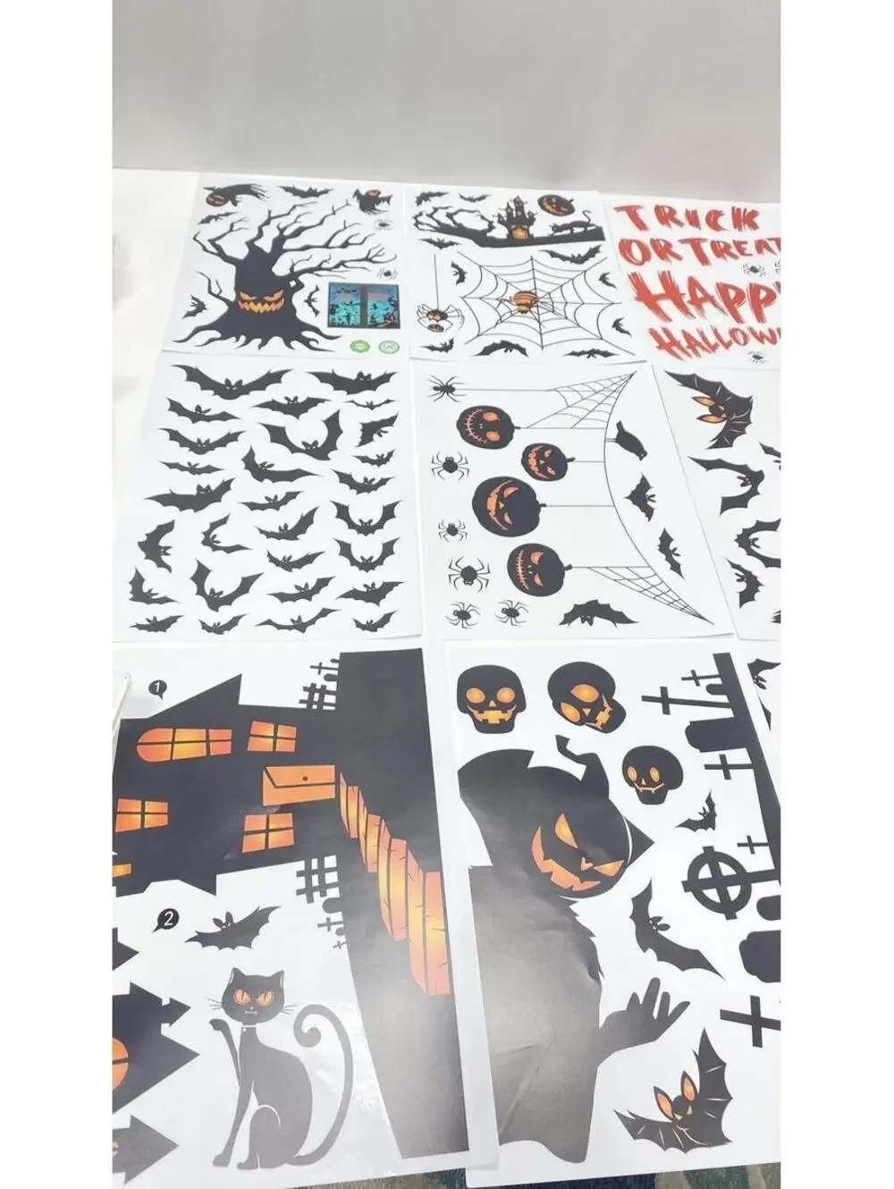 Halloween Window Stickers, Cling Adhesive Window Creepy Pumpkin Decor, Brand New